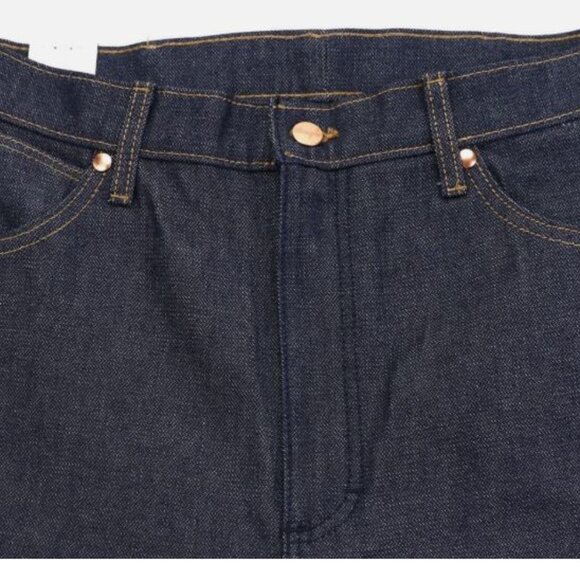 Wrangler13MWZ W38 L34 Men's Jeans Cotton Selvedge Denim Broken Twill Dark Indigo - Picture 9 of 16